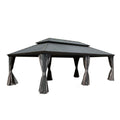 14x24FT Hardtop Gazebo with Galvanized Steel Double Roof