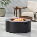 32" Patio 40,000 BTU Round Iron Propane Fire Pit, Dark