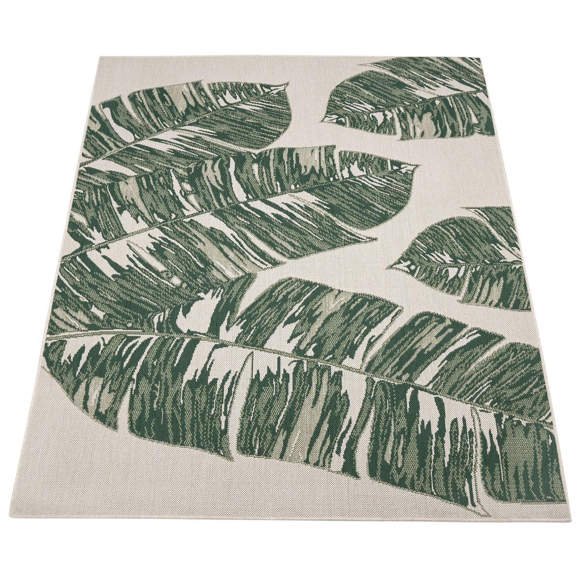 In- & Outdoor Rug Ostende Jungle Leaves - Cream Green
