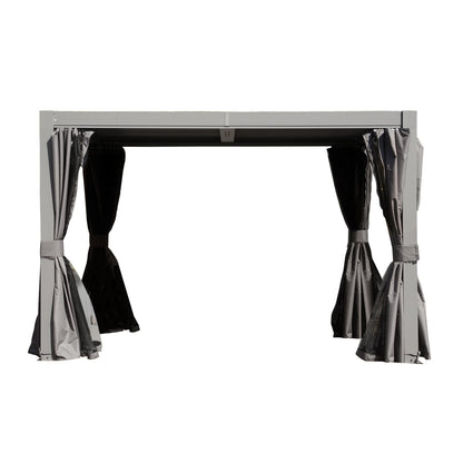 10x10 FT Outdoor Louvered Pergola with Adjustable Louvers - Modern Gray