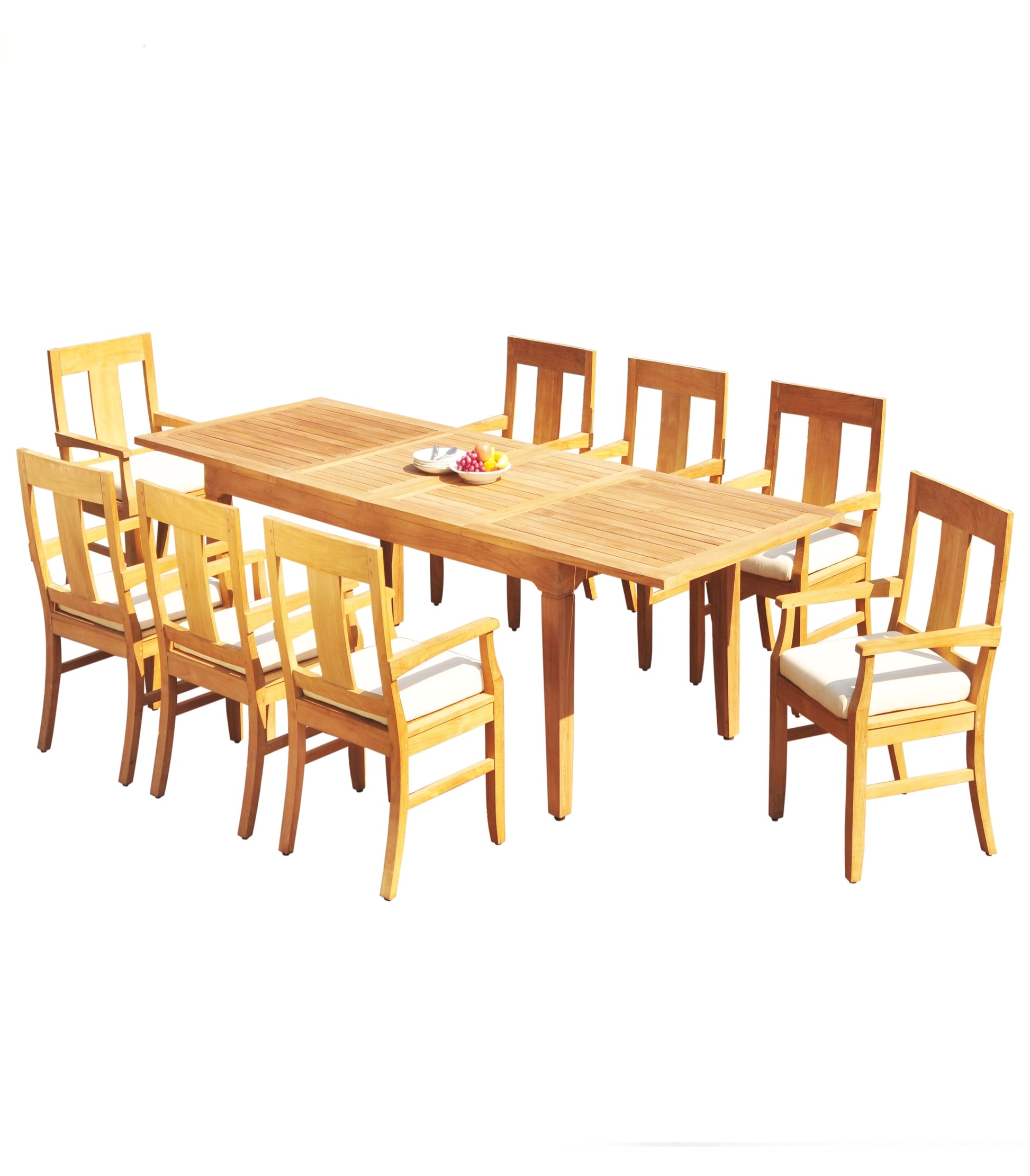 122" Caranas Dining Table with Osborne Arm Chairs teak outdoor furniture photo
