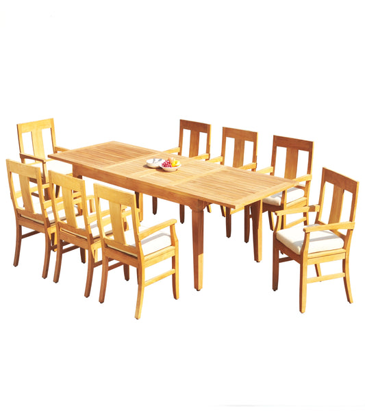 122" Caranas Dining Table with Osborne Arm Chairs teak outdoor furniture photo