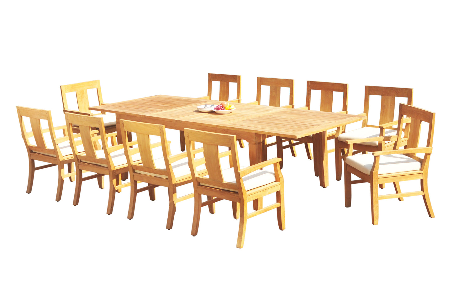 122" Caranas Dining Table with Osborne Arm Chairs teak outdoor furniture photo