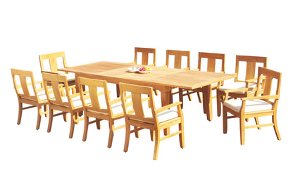 122" Caranas Dining Table with Osborne Arm Chairs teak outdoor furniture photo