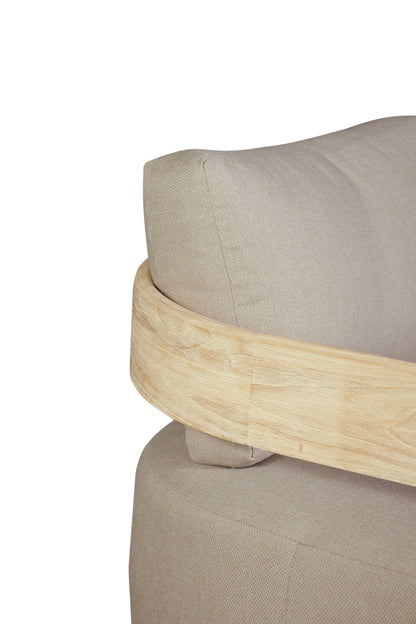 Eclipse Outdoor solid Teak Wood Sofa Set - Gray fabric