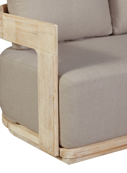 Eclipse Outdoor solid Teak Wood Sofa Set - Gray fabric