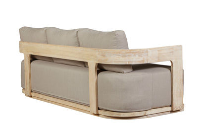 Eclipse Outdoor solid Teak Wood Sofa Set - Gray fabric