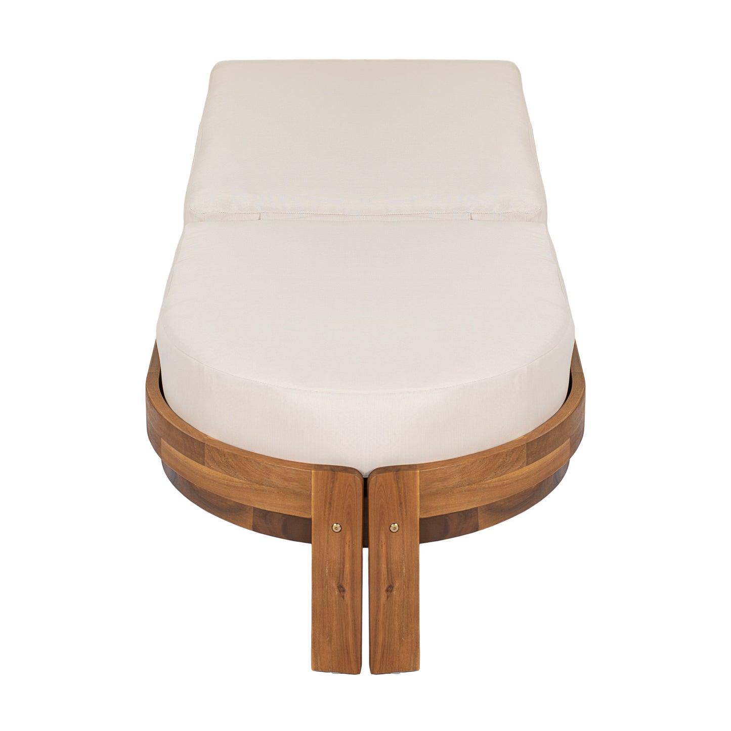 Patio Acacia Wood Chaise Lounge Chairs with Adjustable Backrest - Set of 2