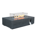 52 Inch Outdoor Concrete Propane gas rectangle Fire Pit table in Dark Gray color