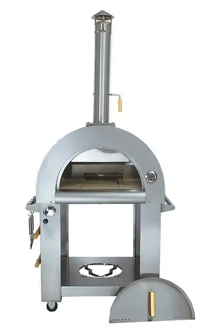 KoKoMo 32” Dual Fuel Pizza Oven - Gas or Wood-Fired Stainless Steel Outdoor Oven