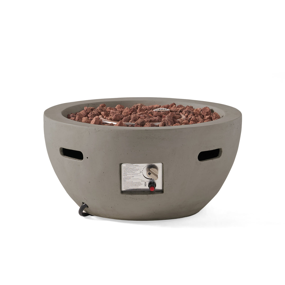 27" Bowl Shaped MGO 40,000 BTU Propane Fire Pit, Light