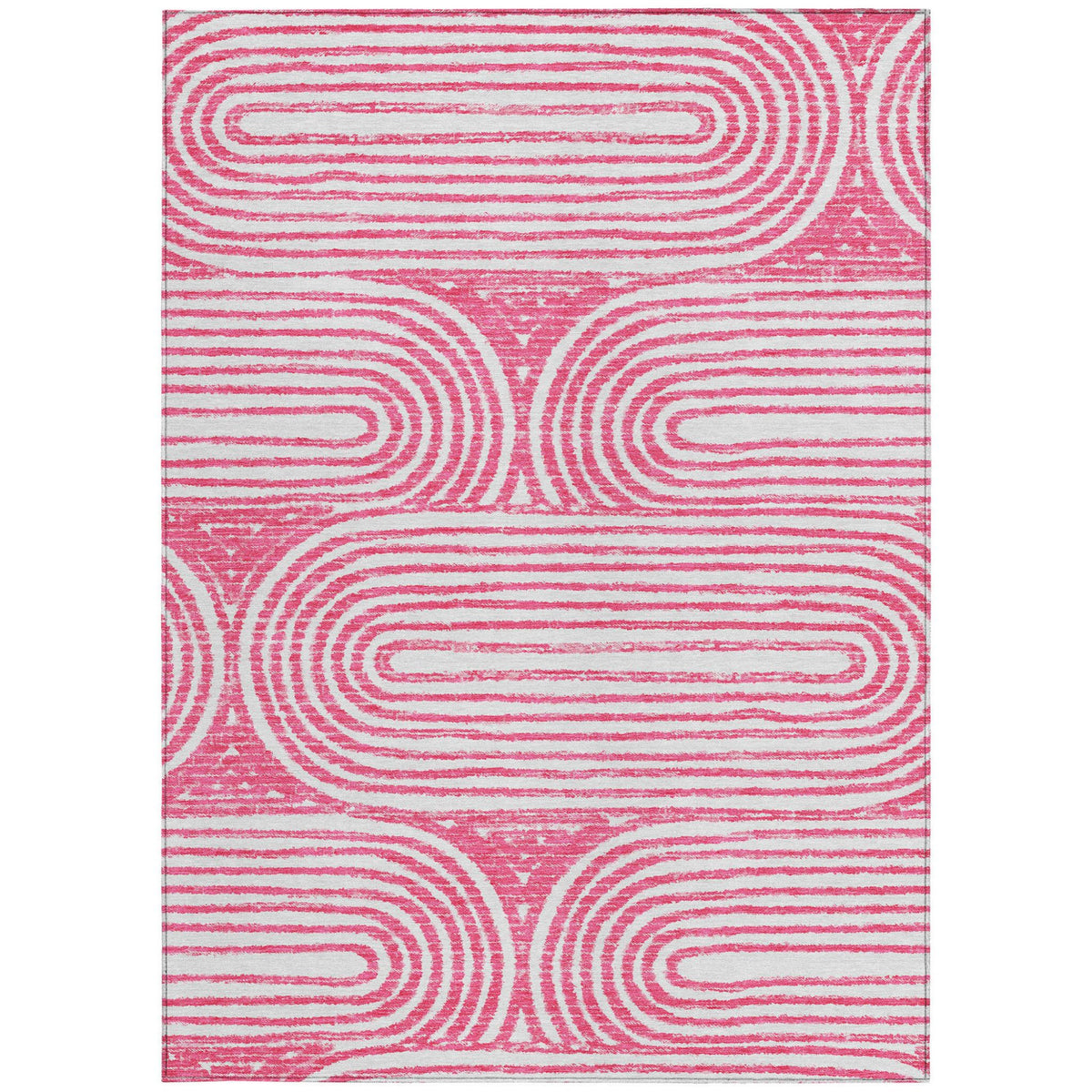 9' X 12' Blush Abstract Washable Non Skid Indoor Outdoor Area Rug