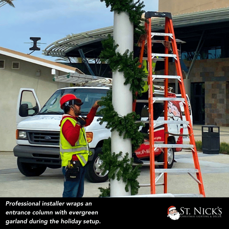 Green Garland with Warm White Lights |  99'X 8"