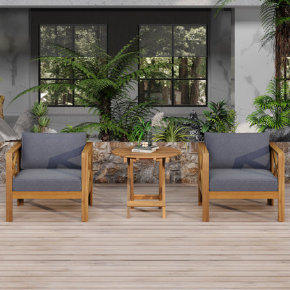 Patio Conversation Set, Outdoor Wood Conversation Seat