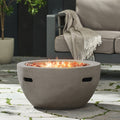 27" Bowl Shaped MGO 40,000 BTU Propane Fire Pit, Light