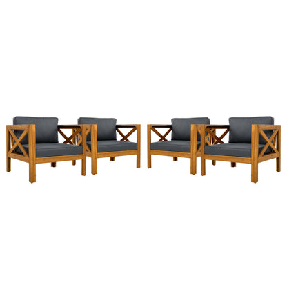 Patio Conversation Set, Outdoor Wood Conversation Seat