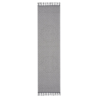 Guros Medallion Indoor / Outdoor Area Rug with Stain Resistance - Dark Gray or White