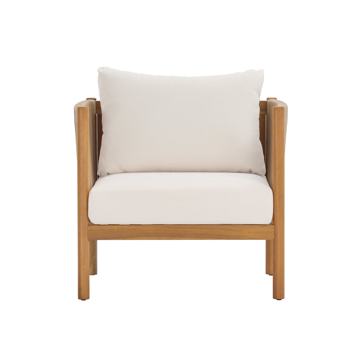 4-Piece Outdoor Sofa Set with Acacia Wood Frame in Teak Look