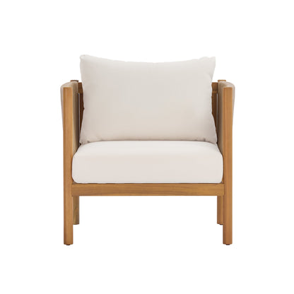 4-Piece Outdoor Sofa Set with Acacia Wood Frame in Teak Look