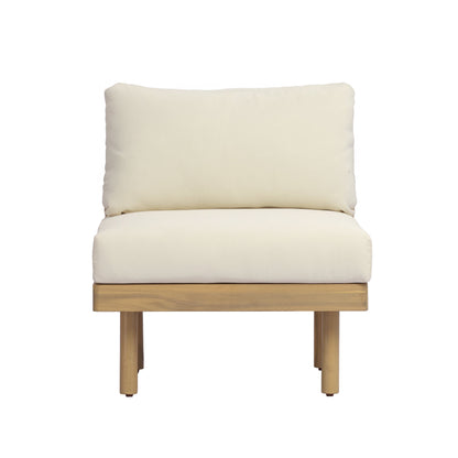 7-Piece Acacia Wood Outdoor Sectional Sofa Set with Rope Back