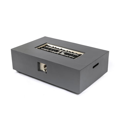 Rectangular Fire Pit Table with 50,000 BTU Heat Output - Light Gray
