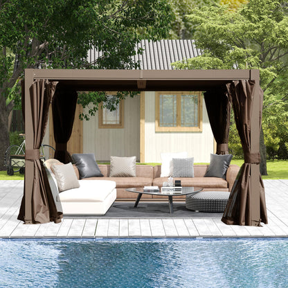 10x10 FT Outdoor Louvered Pergola with Adjustable Louvers
