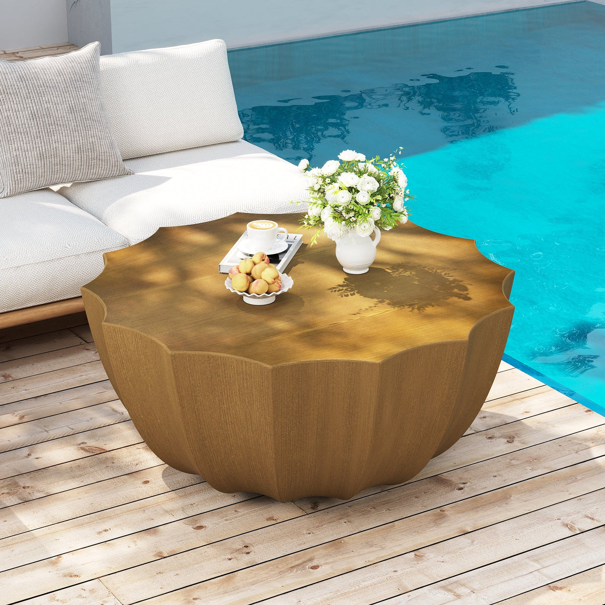 35.43" Modern Outdoor and Indoor Waterproof Coffee Table