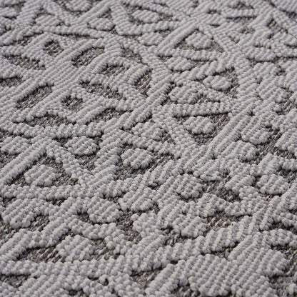Guros Medallion Indoor / Outdoor Area Rug with Stain Resistance - Dark Gray or White