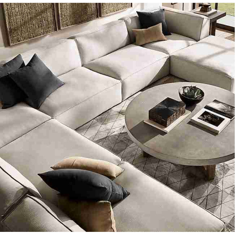 Round Concrete Coffee Table - Industrial Handcrafted Lightweight GFRC 27.5 x 16 inches