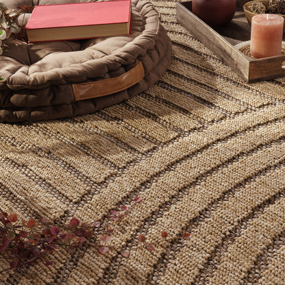 In- & Outdoor Rug Cologne with Modern Lines & Circles in Beige