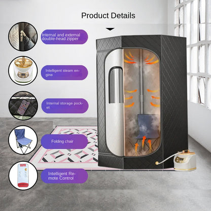 Portable Sauna Tent Five-Sided Home Bracket Steam Bath Box