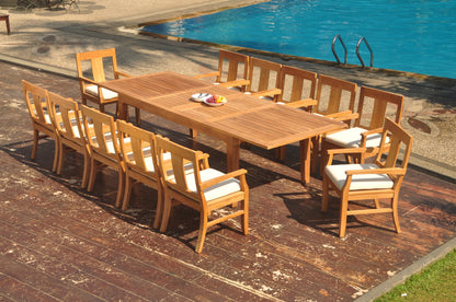122" Caranas Dining Table with Osborne Arm Chairs teak outdoor furniture photo