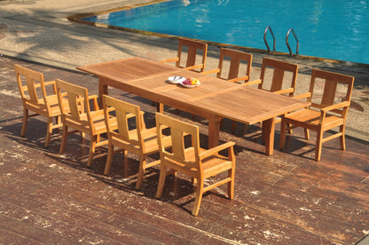 122" Caranas Dining Table with Osborne Arm Chairs teak outdoor furniture photo
