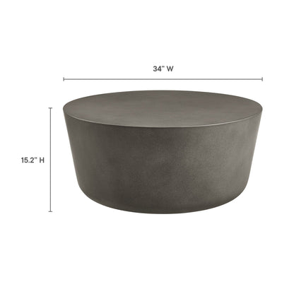 Brion Round Indoor-Outdoor Concrete Coffee Table by Modway