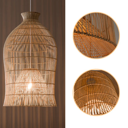 Bird cage Rattan Pendant Light - Modern Boho Hanging Lamp