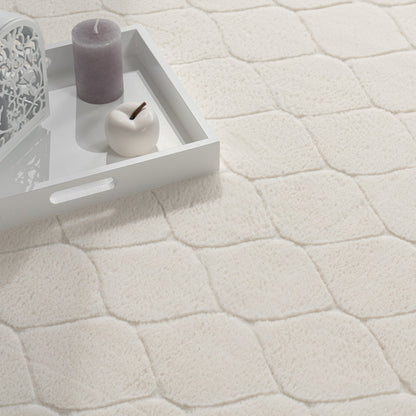 Soft Washable Area Rug Aspen with Moroccan Pattern