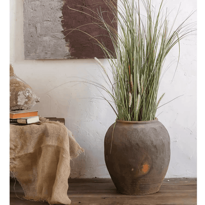 Round Earthenware Brown Pot