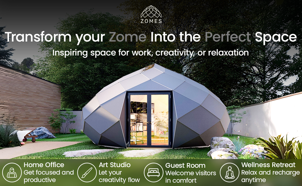 Patio Elegance Zomes Pod – 120 sq ft Eco-Friendly Outdoor Office Pod