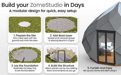 Patio Elegance Zomes Pod – 120 sq ft Eco-Friendly Outdoor Office Pod