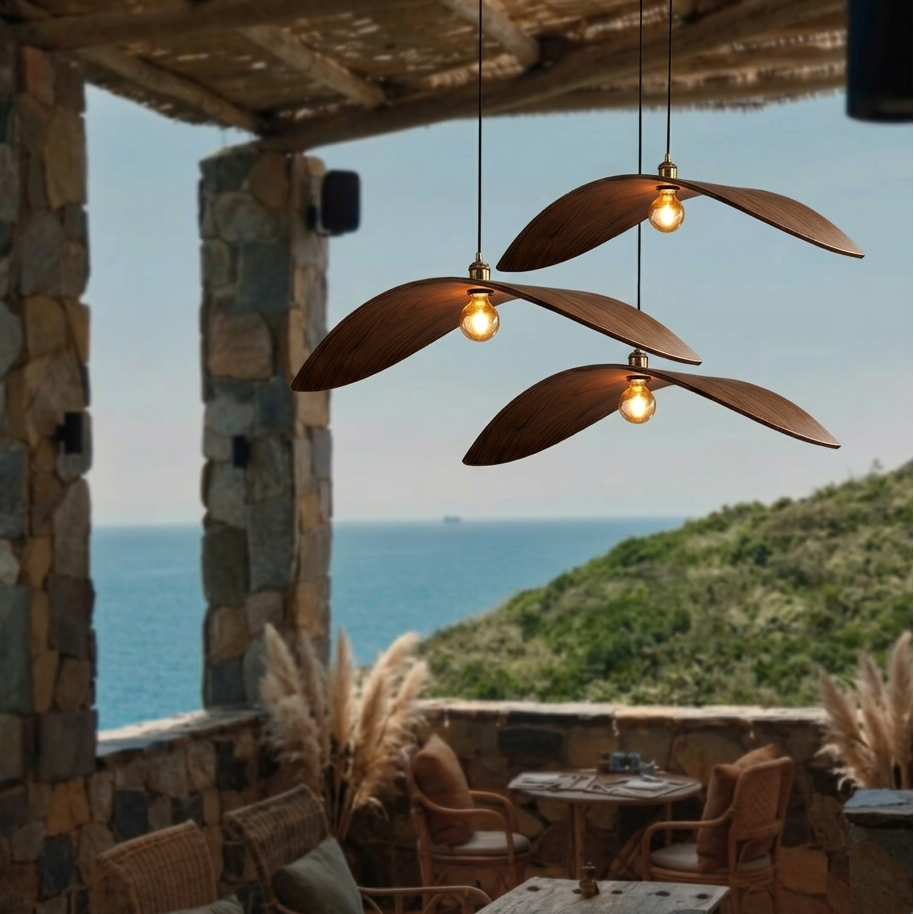 Kite Wabi Sabi Wood Pendant Light