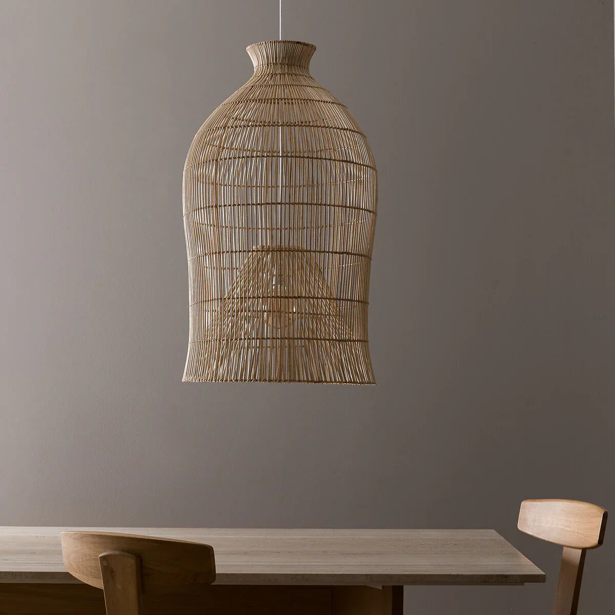 Bird cage Rattan Pendant Light - Modern Boho Hanging Lamp