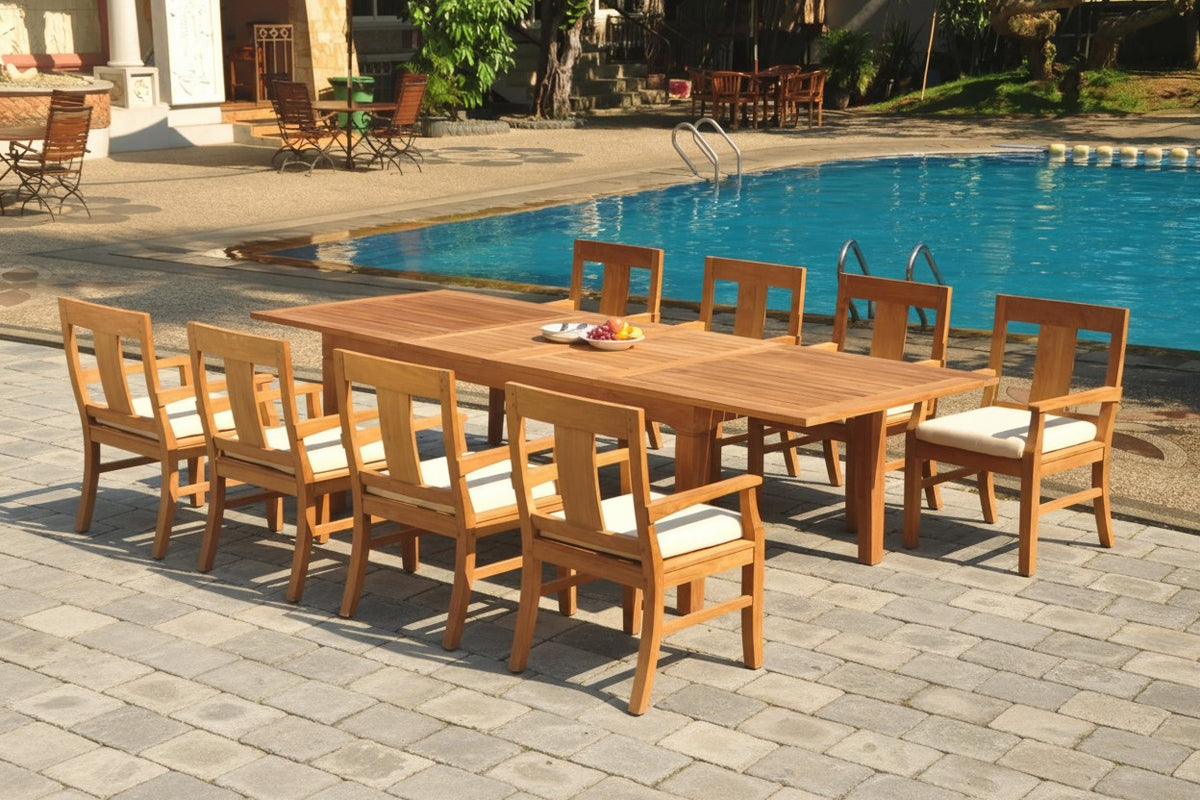 122" Atnas Dining Table with Caranas Armless Chairs