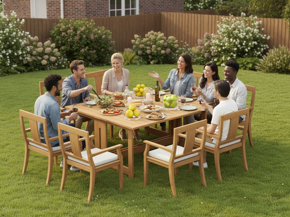 60" Square Butterfly Table with Osborne Arm Chairs