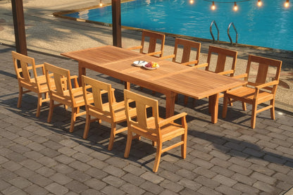 122" Atnas Dining Table with Caranas Armless Chairs
