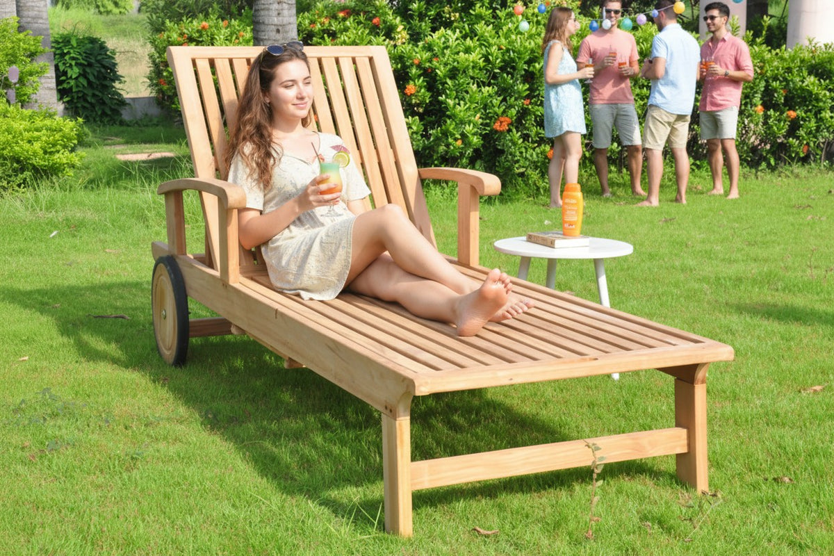 Teak Sack Chaise Lounger
