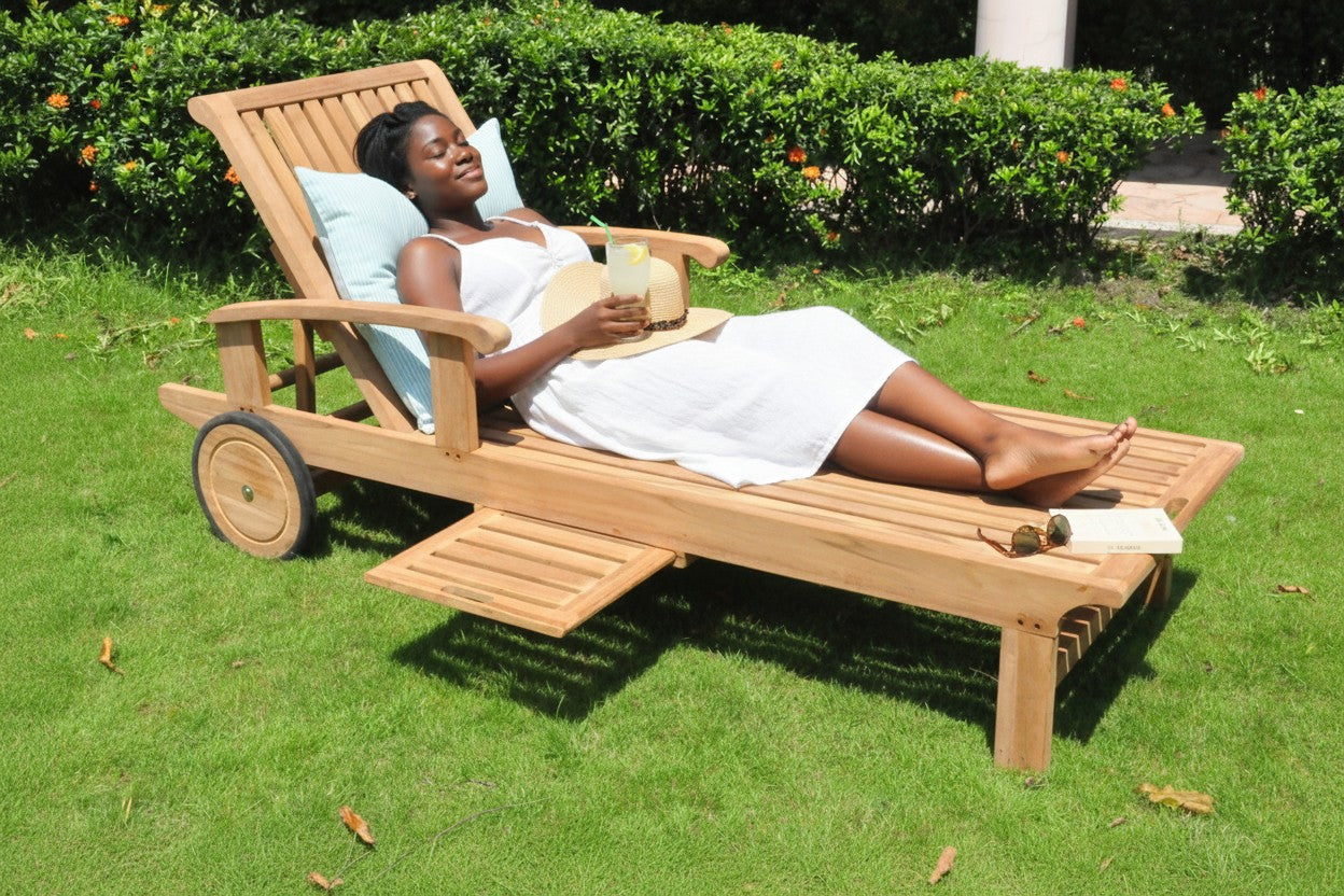 Teak Sack Chaise Lounger