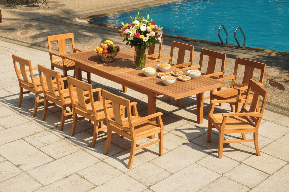 122" Atnas Dining Table with Caranas Armless Chairs