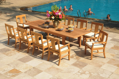 122" Atnas Dining Table with Caranas Armless Chairs