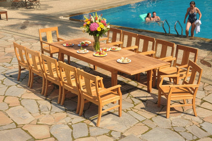 122" Atnas Dining Table with Caranas Armless Chairs
