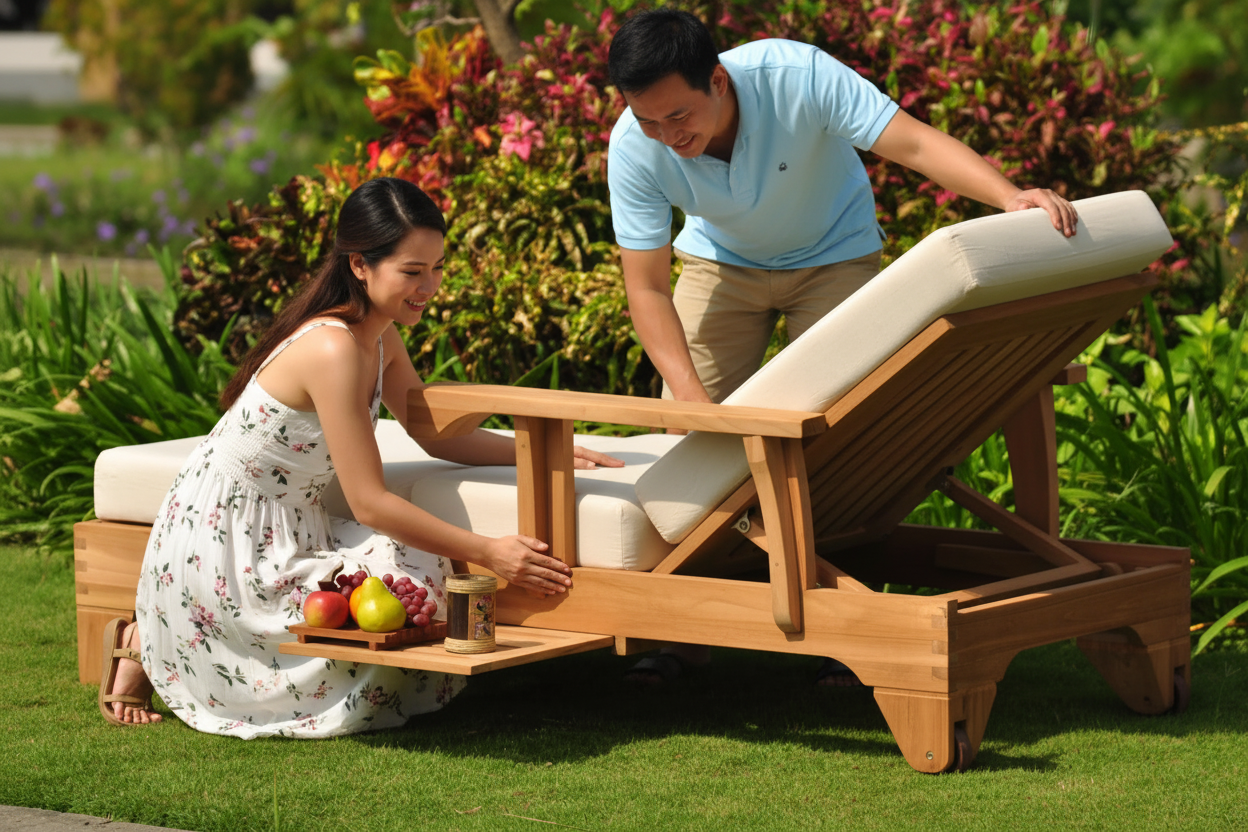 Teak Caranas Chaise Lounger